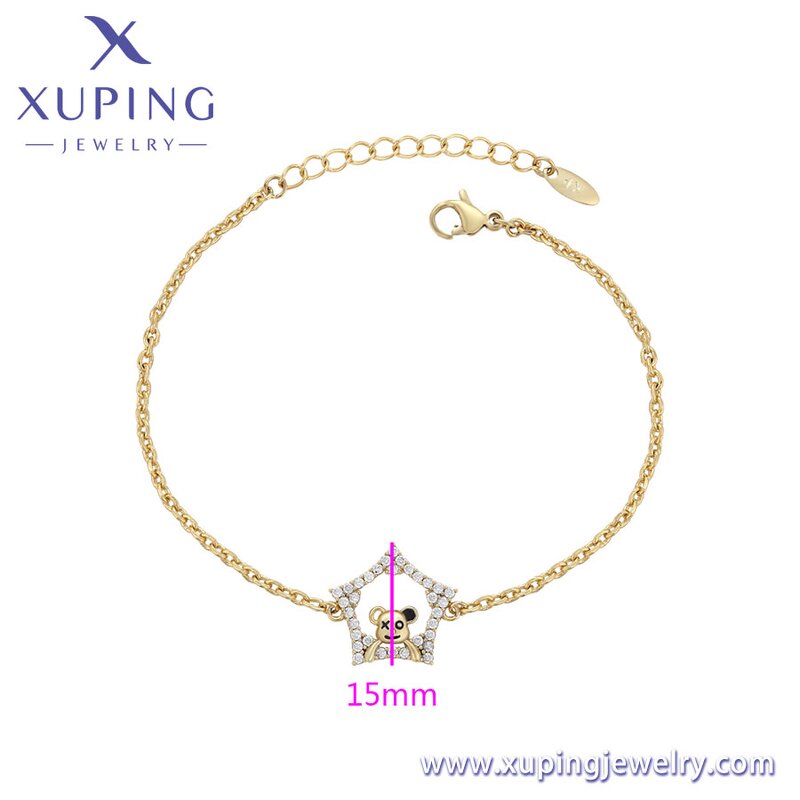 Women Bracelet Manufacturer - XUPING X000705223 14K Gold Plated Pentagram Personalized