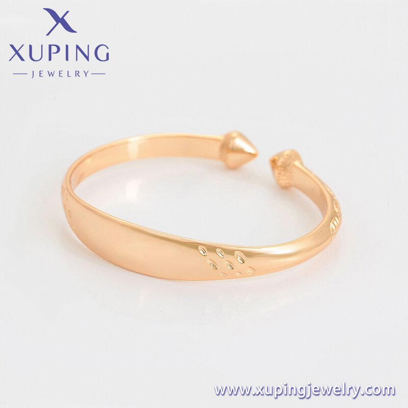 Women Bangle Manufacturer - XUPING X000832499 18K Gold Plated Simple Lady Copper