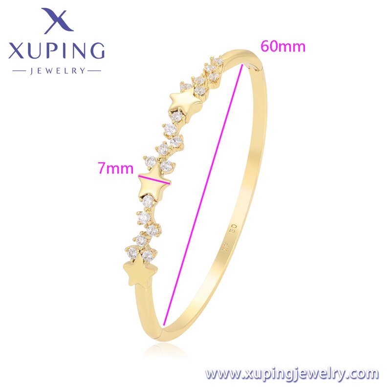 Women Bangle Manufacturer - XUPING X000448710 14K Gold Plated Star Bracelet Elegant