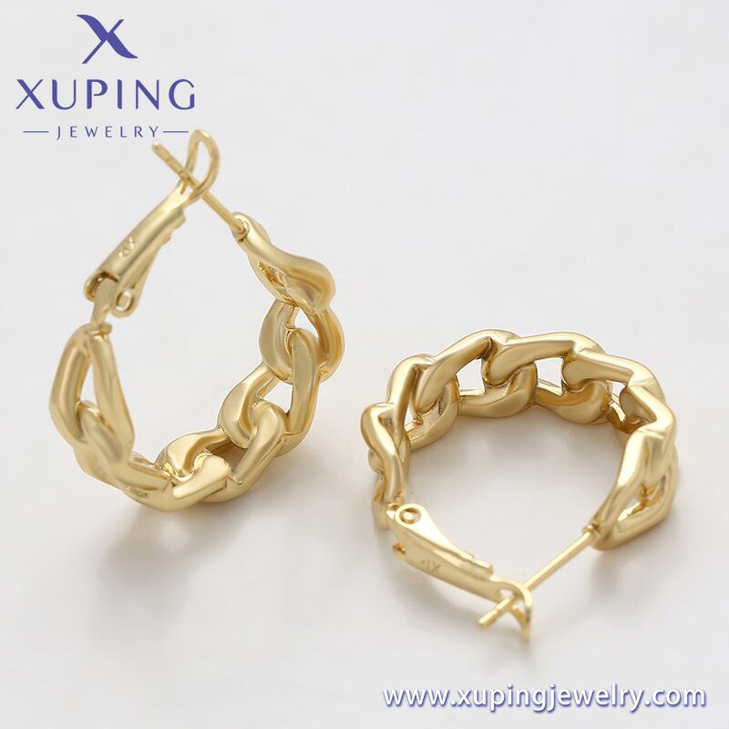 Huggie Earring Manufacturer - XUPING X000464058 14K Gold Plated Charming Copper Women