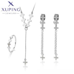 Women Jewelry Set Manufacturer - XUPING 64696 Platinum Plated Cross Simple Elegant