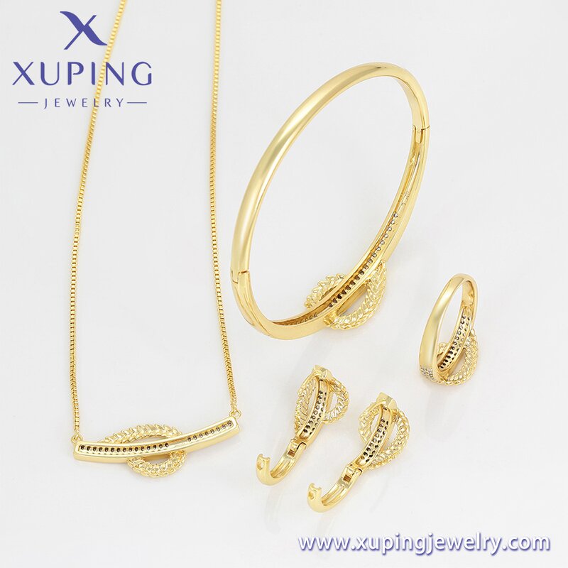 Women Jewelry Set Manufacturer - XUPING S00158030 14K Gold Plated Wheat Copper 4Pcs