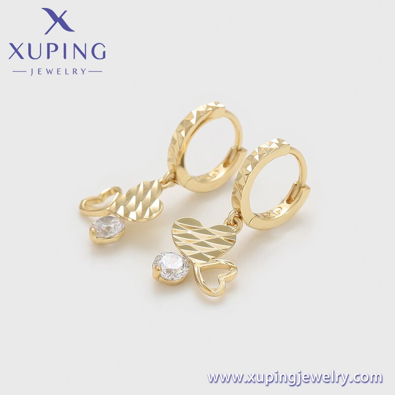 Earring Manufacturer - XUPING X000759397 14K Gold Plated Heart Environmental Copper