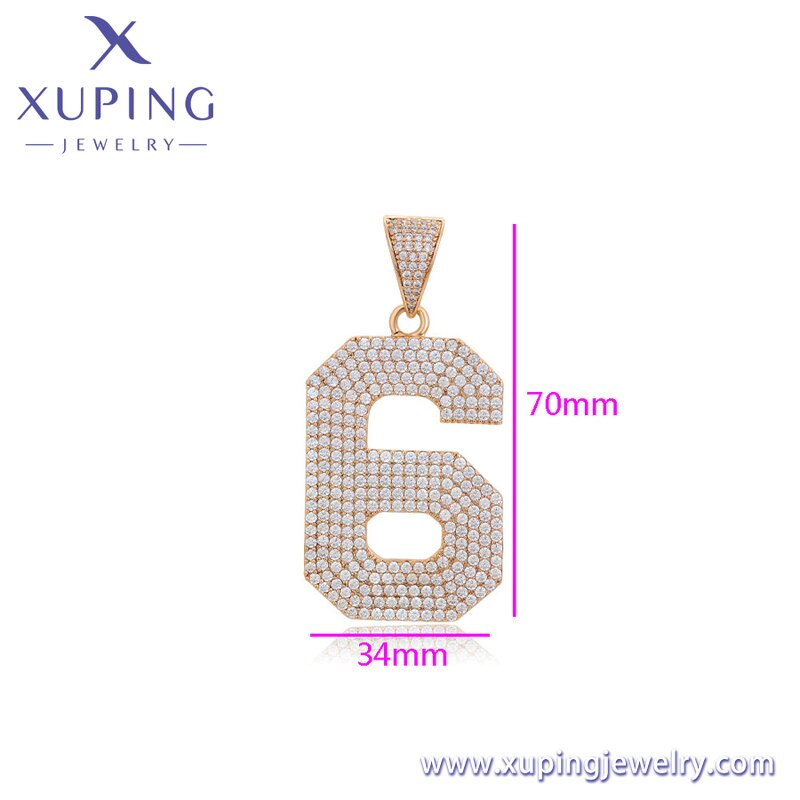 Pendant Manufacturer - XUPING X000716962 18K Gold Plated Number-6 Personality DIY