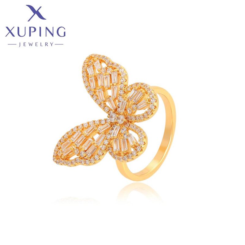 Women Ring Manufacturer - XUPING A00907376 24K Gold Plated Butterfly Engagement
