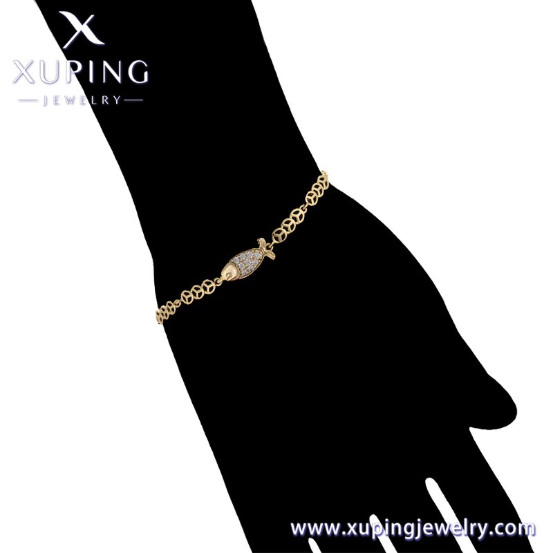Women Bracelet Manufacturer - XUPING X000979925 14K Gold Plated Environmental Copper