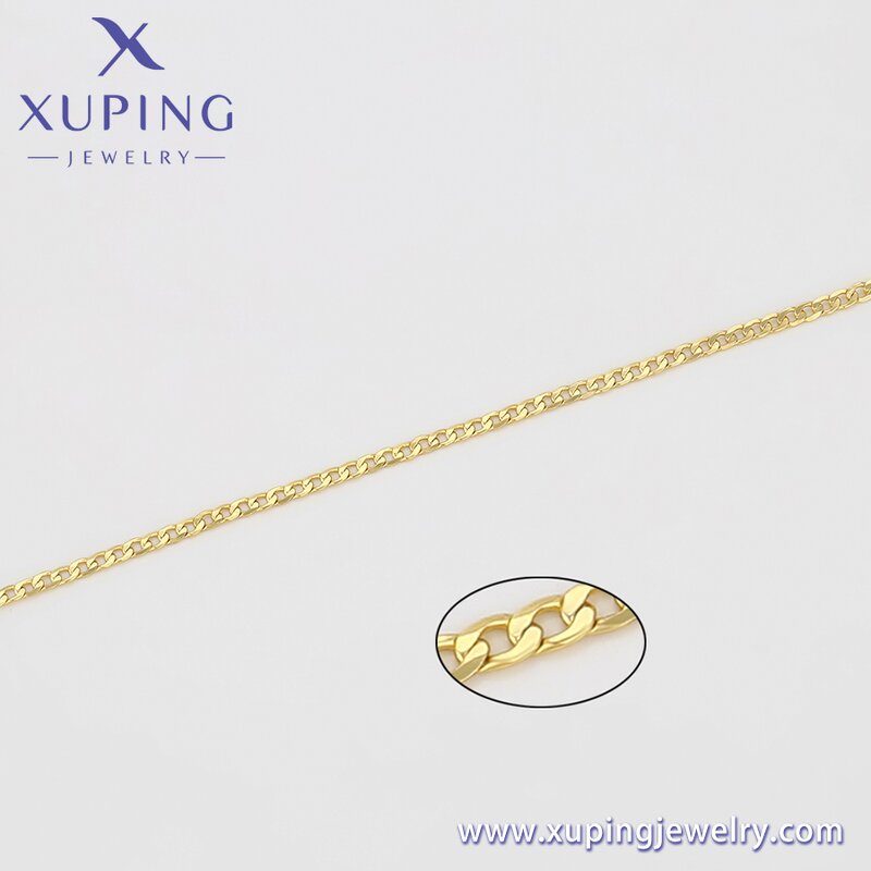 Women Anklet Manufacturer - XUPING X000859098 14K Gold Plated Simple Foot Link Chain