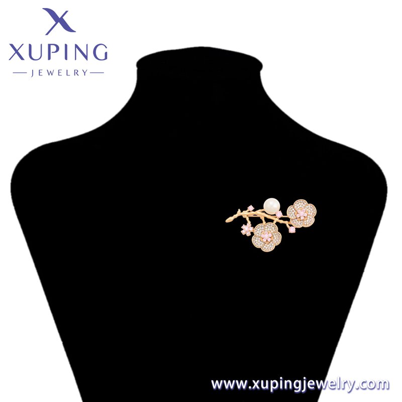 Women Brooch Manufacturer - XUPING A00912323 Fashion Pink Plum Blossom Flower