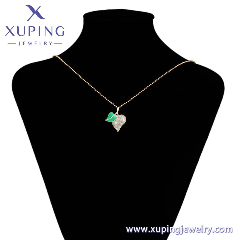 Pendant Manufacturer - XUPING X000852233 14K Gold Plated Iced Out Green Heart