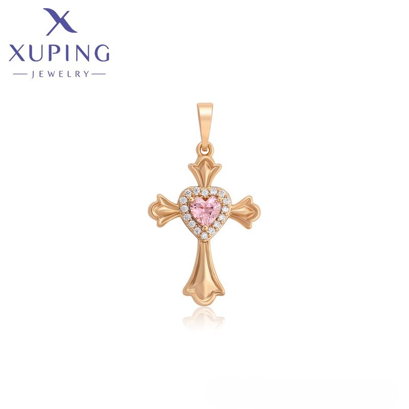 Pendant Manufacturer - XUPING X000770807 18K Gold Plated Love Cross Iced Out Simple