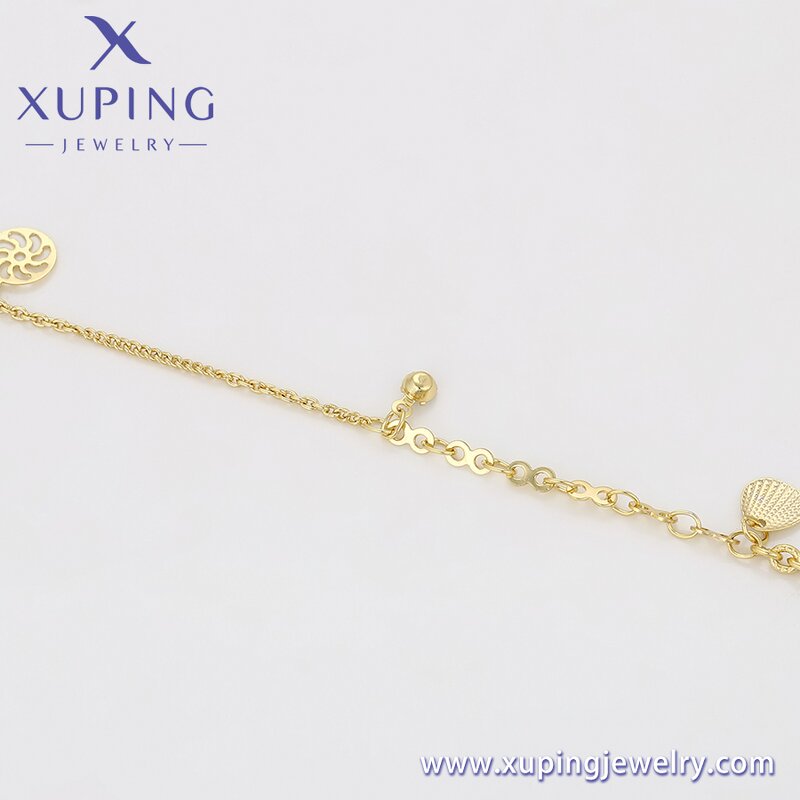 Women Anklet Manufacturer - XUPING X000966571 14K Gold Plated Cute Pendant Foot Chain