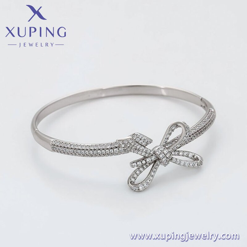Women Bangle Manufacturer - XUPING X000794047 Platinum Plated Simple Cute Bow Fashion