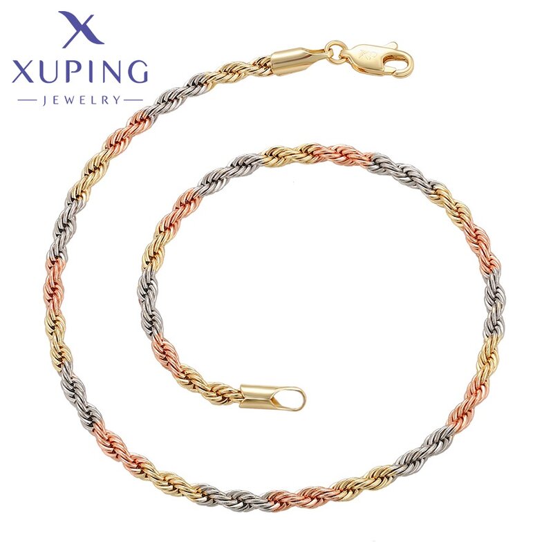 Anklet Manufacturer - XUPING X000730620 Multicolor Spiral Link Alloy Foot Chain