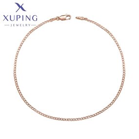 Women Anklet Manufacturer - XUPING Rose Gold Plated Simple Cuban Chain Fashion