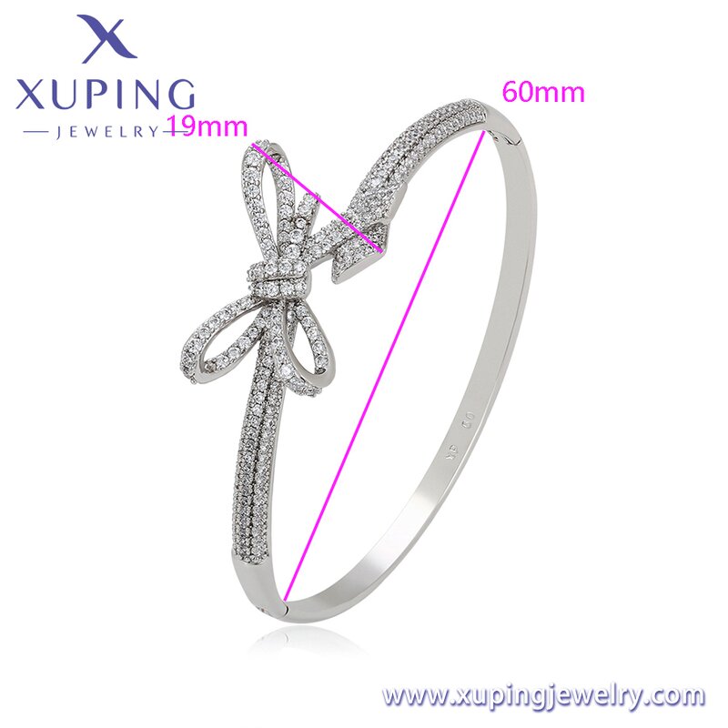Women Bangle Manufacturer - XUPING X000794047 Platinum Plated Simple Cute Bow Fashion
