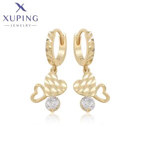 Earring Manufacturer - XUPING X000759397 14K Gold Plated Heart Environmental Copper