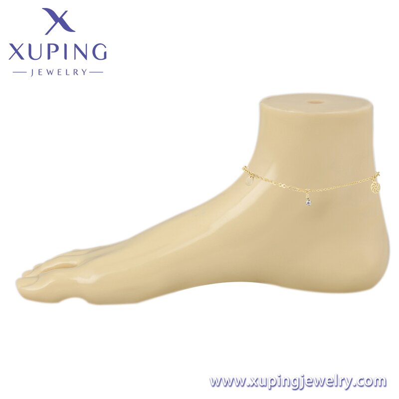 Women Anklet Manufacturer - XUPING X000966571 14K Gold Plated Cute Pendant Foot Chain