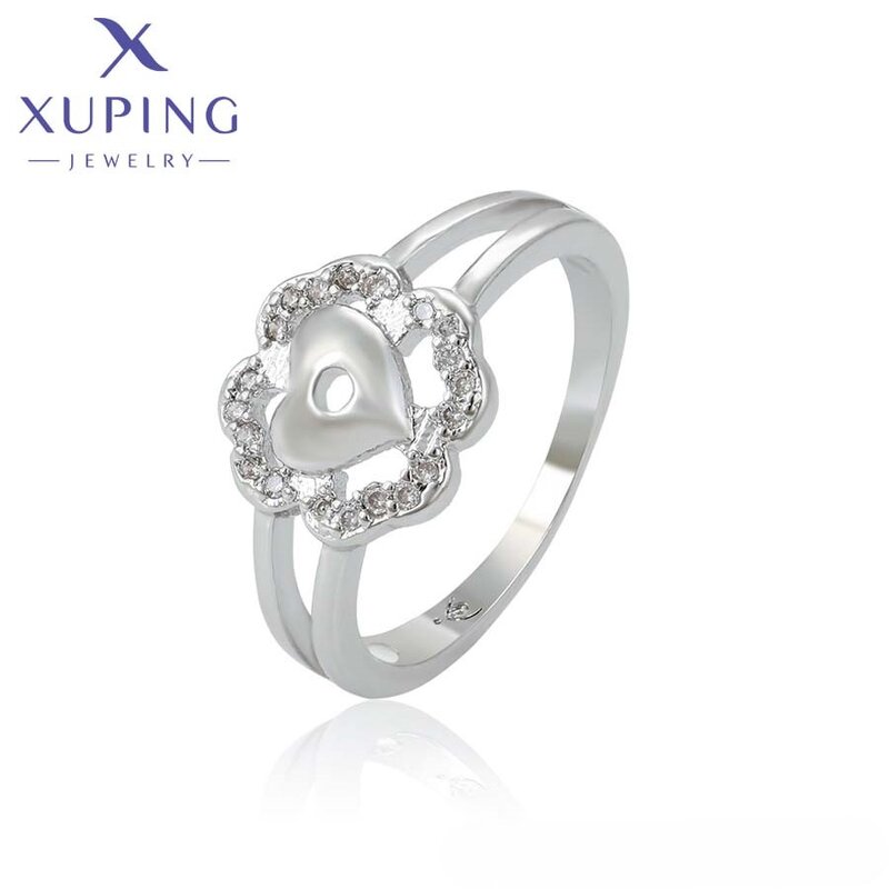 Women Ring Manufacturer - XUPING 13126 Platinum Plated Heart Engagement Charming