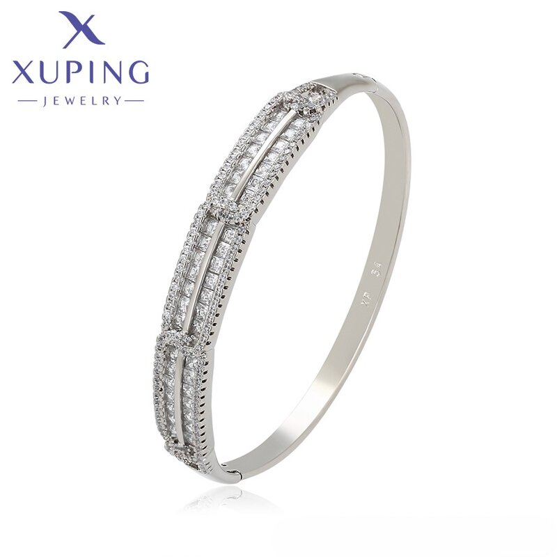 Women Bangle Manufacturer - XUPING X000709880 Platinum Plated Copper Alloy Simple