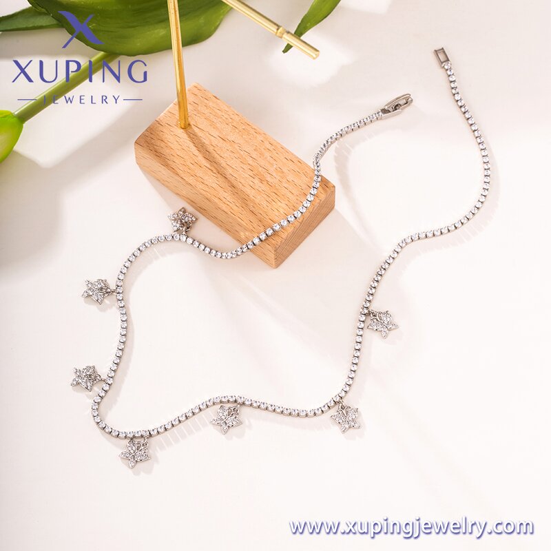 Women Necklace Manufacturer - XUPING X000850917 Platinum Plated CZ Butterfly Beads