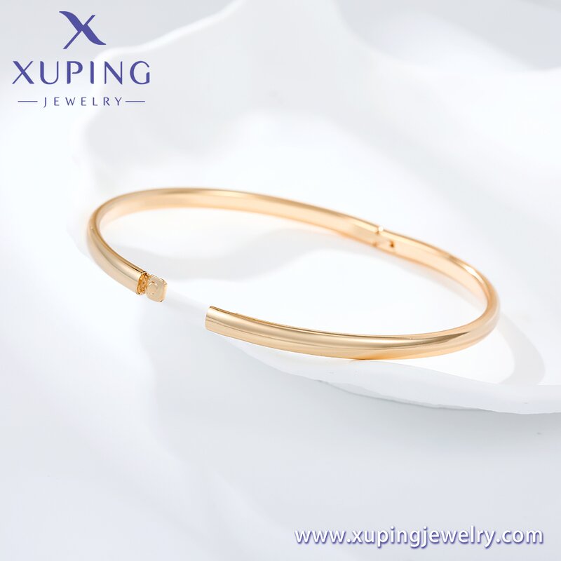 Women Bangle Manufacturer - XUPING X000937700 18K Gold Plated Plain Design New