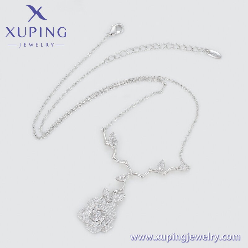 Women Necklace Manufacturer - XUPING X000977482 Platinum Plated Flower Pendant Simple