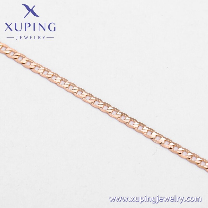 Women Anklet Manufacturer - XUPING Rose Gold Plated Simple Cuban Chain Fashion