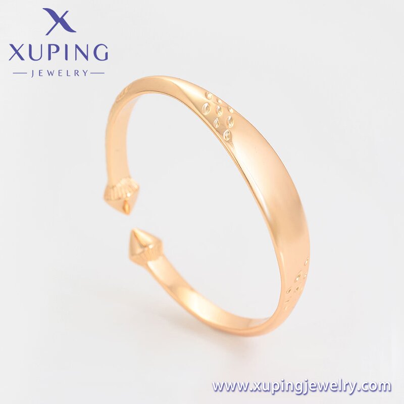 Women Bangle Manufacturer - XUPING X000832499 18K Gold Plated Simple Lady Copper
