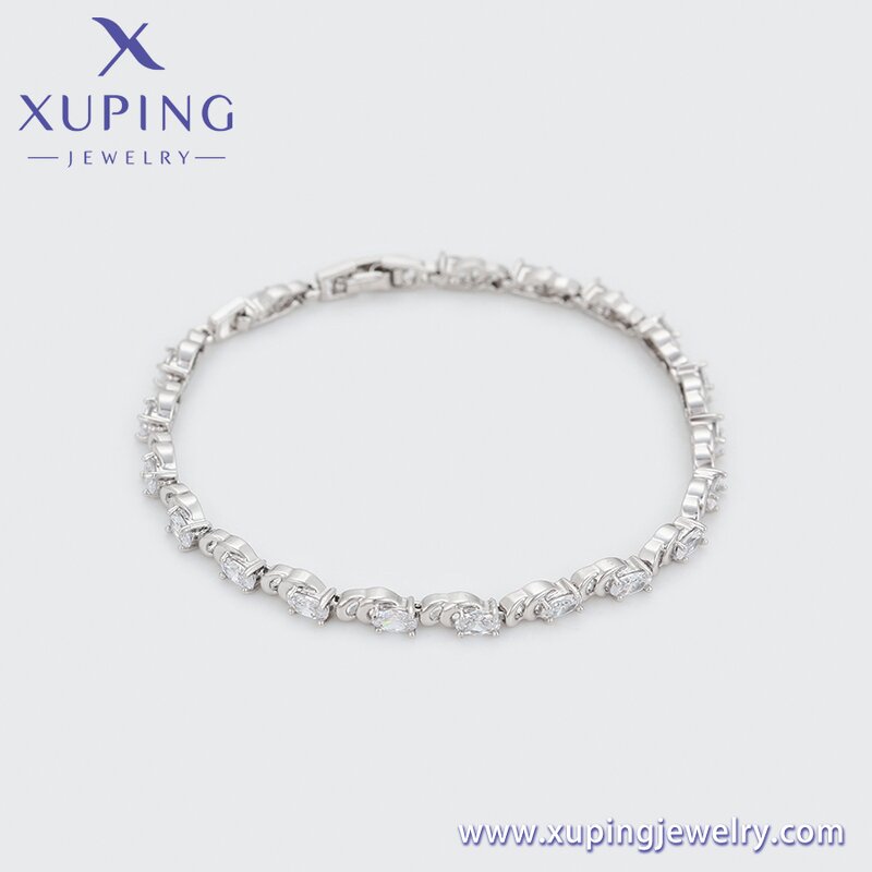 Women Bracelet Manufacturer - XUPING X000971711 Platinum Plated Environmental Copper Crystal