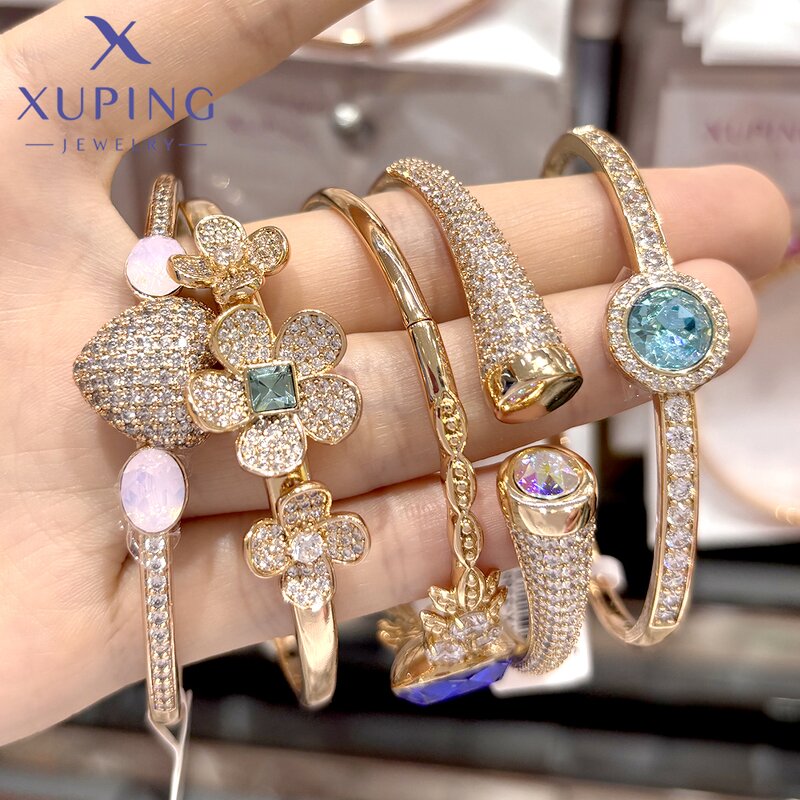 Women Bracelet Manufacturer - XUPING Gold Plated Stone Butterfly Bow Heart Bangle