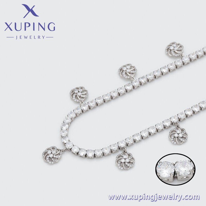 Women Necklace Manufacturer - XUPING 14N244306 Platinum Plated Flower Light Luxury