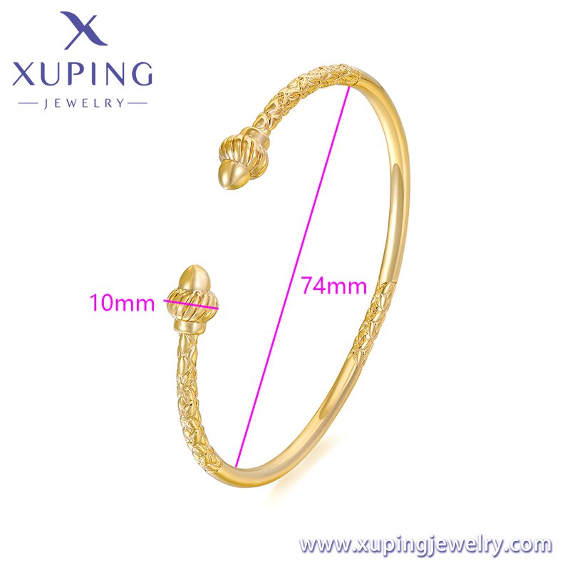 Women Bangle Manufacturer - XUPING X000824186 24K Gold Plated Delicate No Stone Cuff