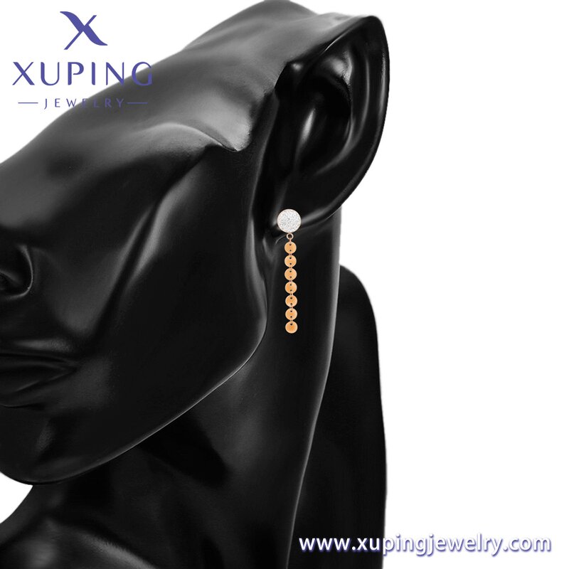 Chain Earring Manufacturer - XUPING 80929 Stainless Steel Circle Ring Long Chain