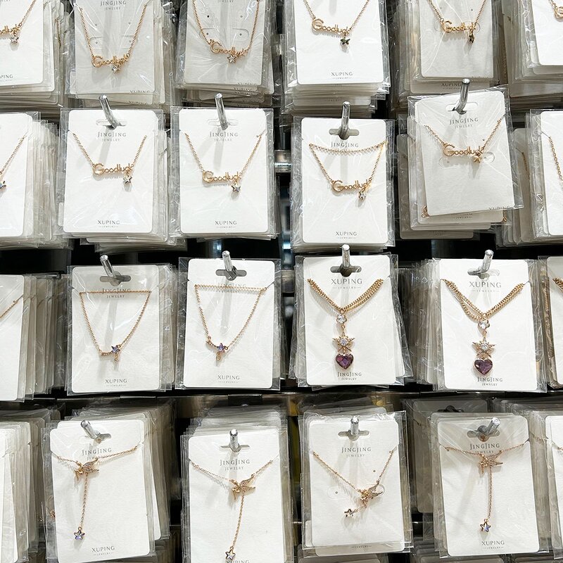 Women Necklace Manufacturer - XUPING Gold Plated Link Chain Pearl Crystal Butterfly