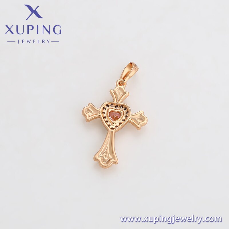 Pendant Manufacturer - XUPING X000770807 18K Gold Plated Love Cross Iced Out Simple