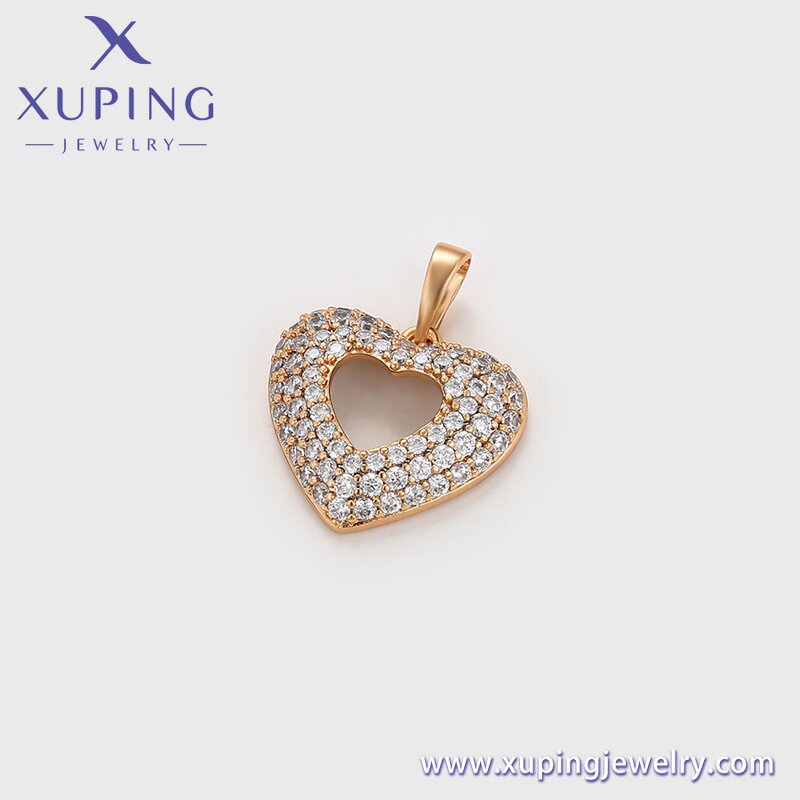 Pendant Manufacturer - XUPING X000864170 18K Gold Plated Iced Out Big Love Heart