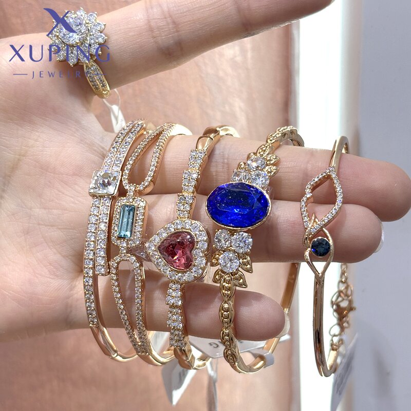 Women Bracelet Manufacturer - XUPING Gold Plated Stone Butterfly Bow Heart Bangle