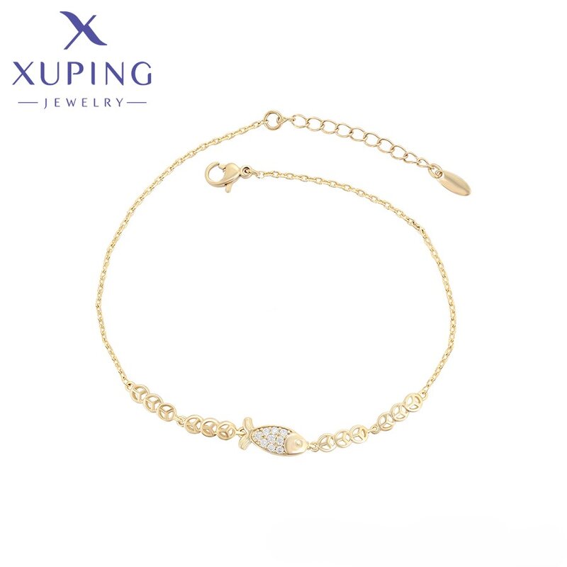 Women Bracelet Manufacturer - XUPING X000979925 14K Gold Plated Environmental Copper
