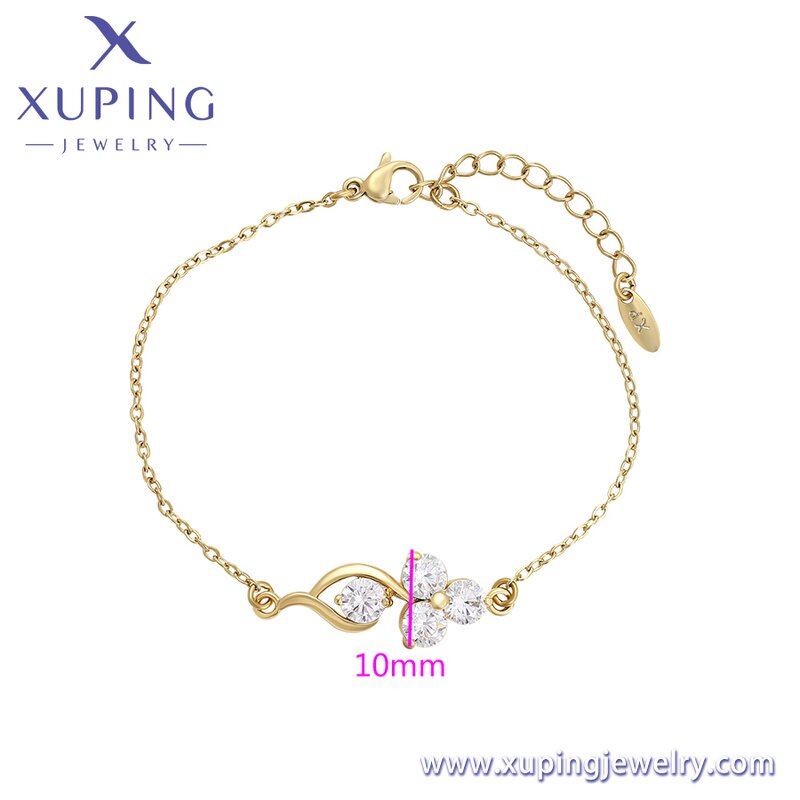 Women Bracelet Manufacturer - XUPING X000926235 14K Gold Plated Environmental Copper Simple