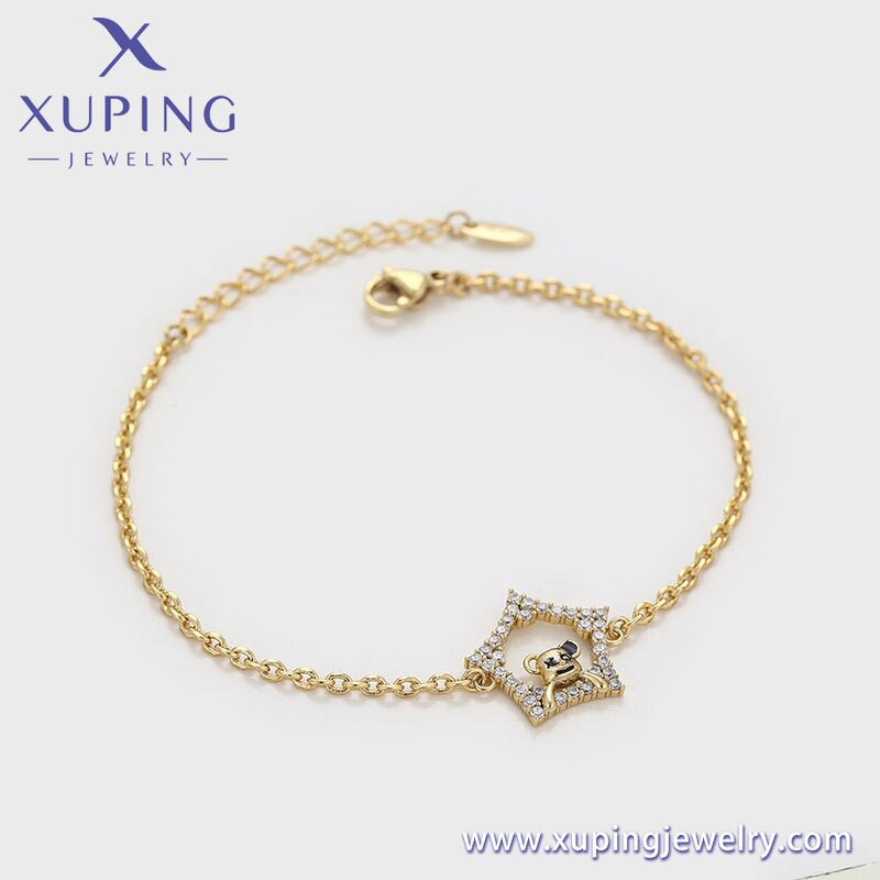 Women Bracelet Manufacturer - XUPING X000705223 14K Gold Plated Pentagram Personalized