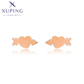 Stud Earring Manufacturer - XUPING 98600 Stainless Steel Rose Gold Plated Lovely