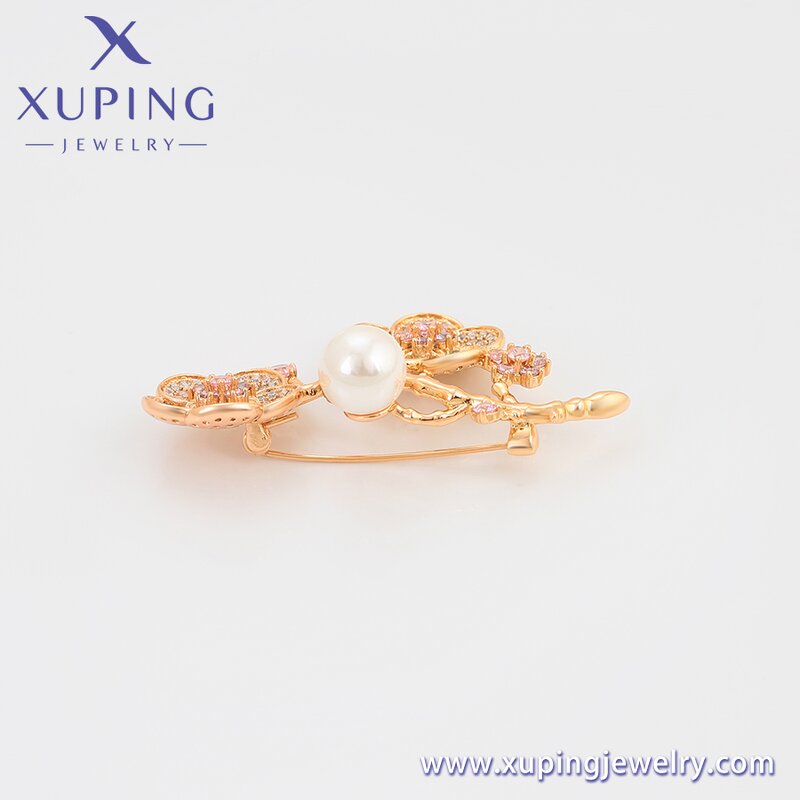 Women Brooch Manufacturer - XUPING A00912323 Fashion Pink Plum Blossom Flower