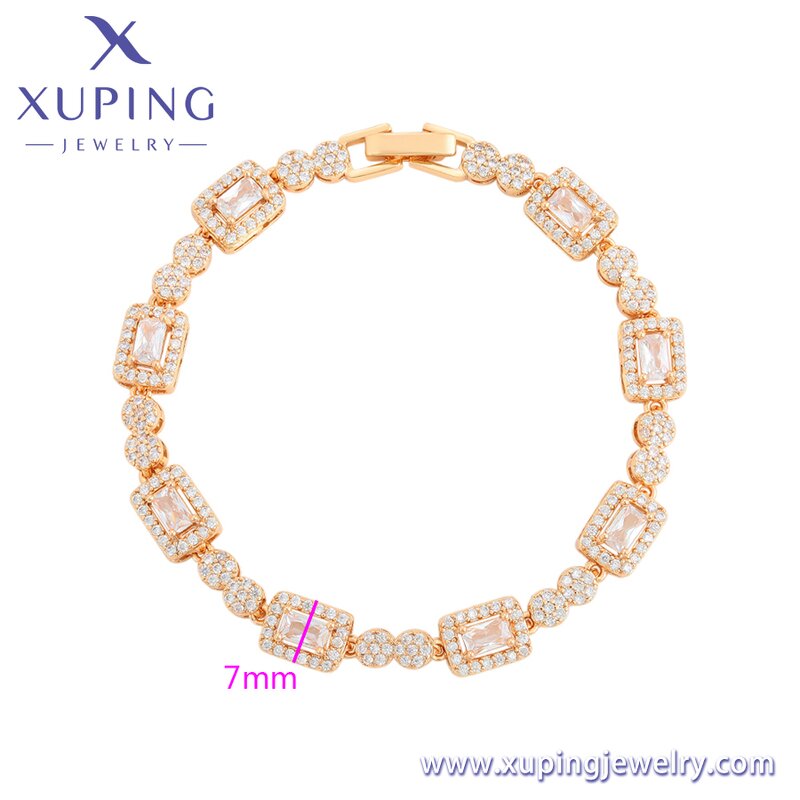 Women Bracelet Manufacturer - XUPING X000677363 Square Diamond Charm Copper Costume