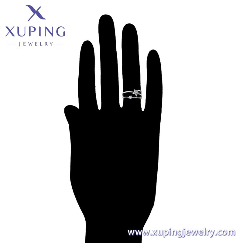 Women Ring Manufacturer - XUPING X000983471 Platinum Plated Double Tier Star Fashion