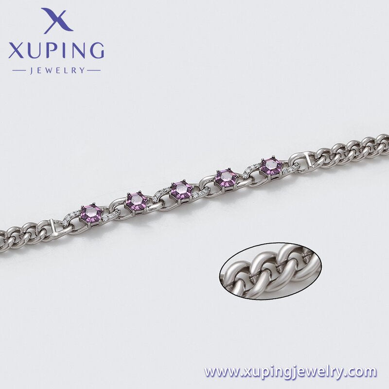 Unisex Bracelet Manufacturer - XUPING X000827381 Platinum Plated Environmental Copper Minimalist