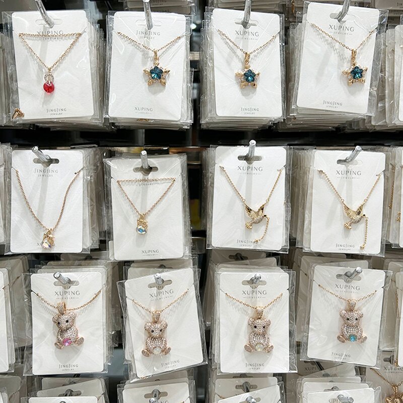 Women Necklace Manufacturer - XUPING Gold Plated Link Chain Pearl Crystal Butterfly