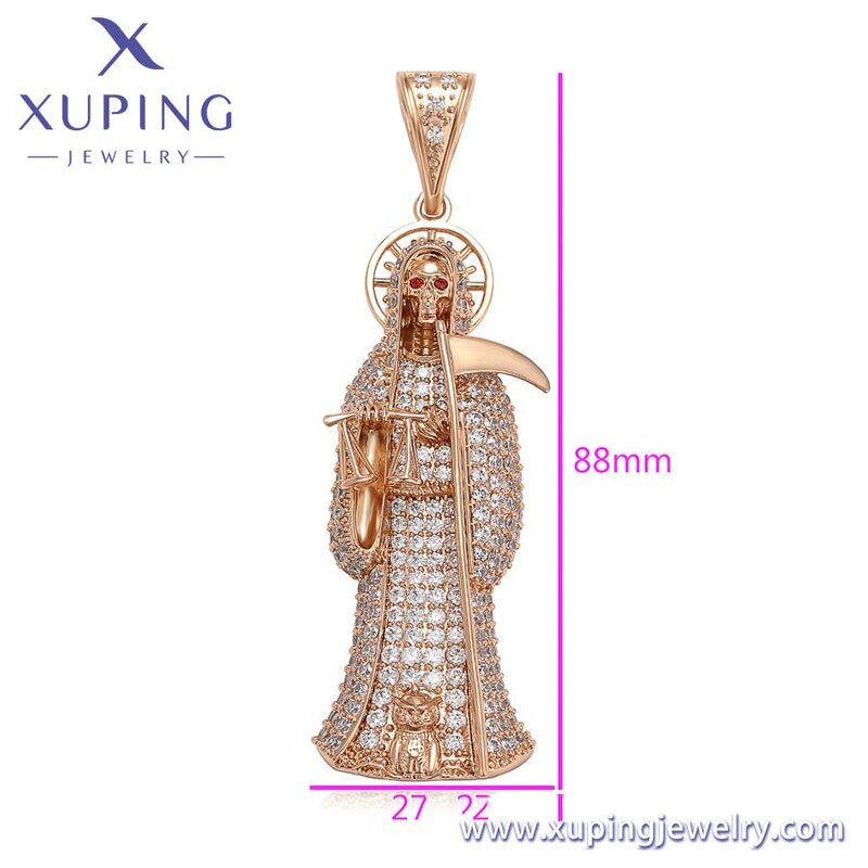 Men Pendant Manufacturer - XUPING A00918034 18K Gold Plated Rhinestone Skull Halloween