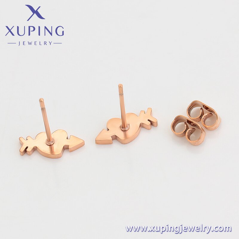 Stud Earring Manufacturer - XUPING 98600 Stainless Steel Rose Gold Plated Lovely