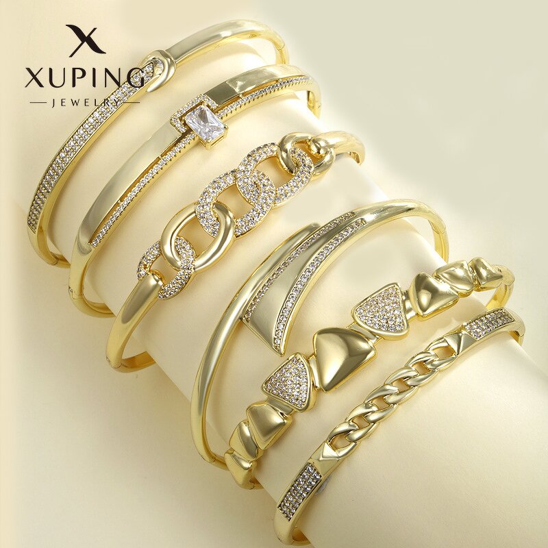 Women Bracelet Manufacturer - XUPING Gold Plated Stone Butterfly Bow Heart Bangle