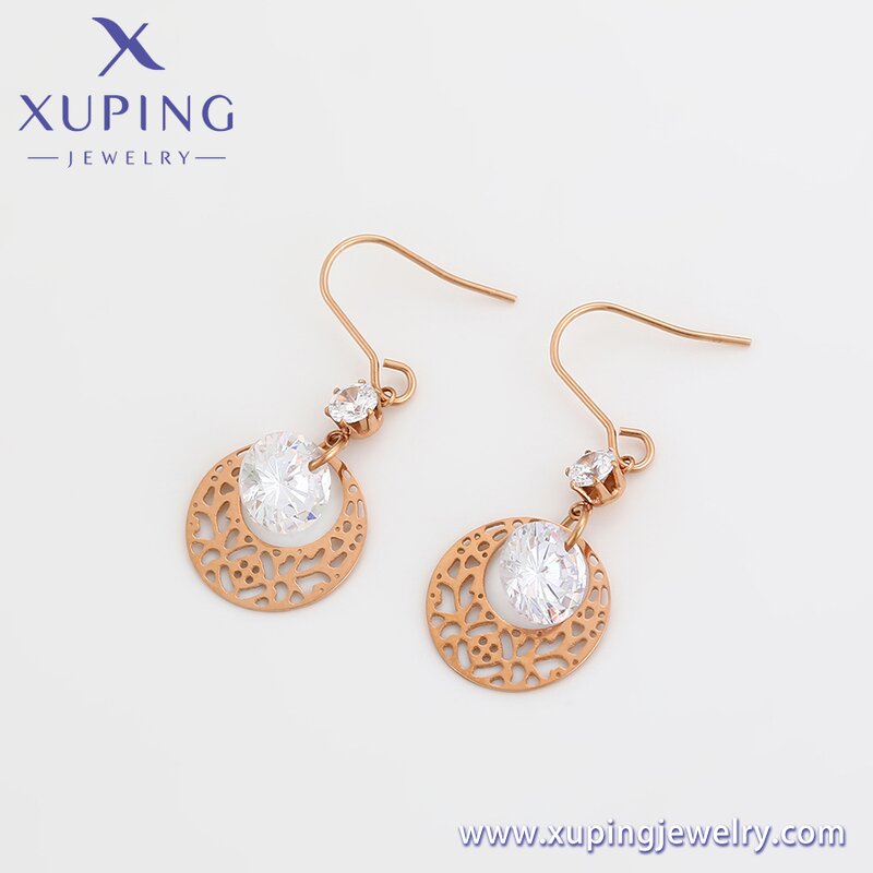 Dangle Earring Manufacturer - XUPING 99424 Rose Gold Plated Copper Stainless Steel
